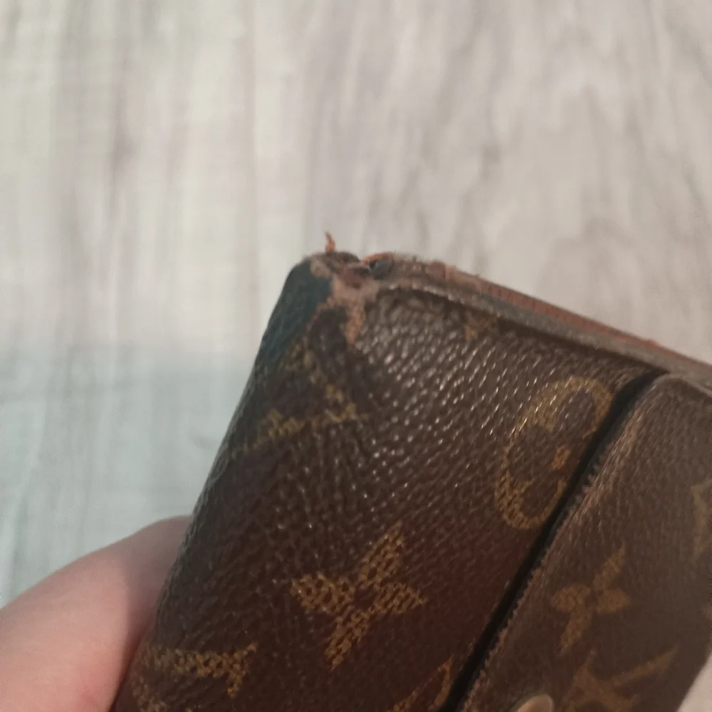 Vintage Louis Vuitton Wallet Card Holder Brown leather Made in France Authentic - Picture 7 of 14